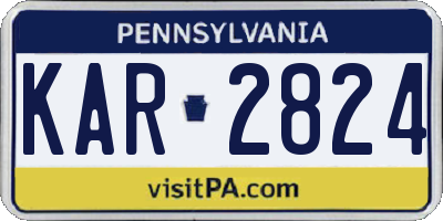 PA license plate KAR2824