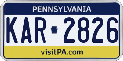 PA license plate KAR2826