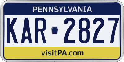 PA license plate KAR2827