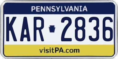 PA license plate KAR2836