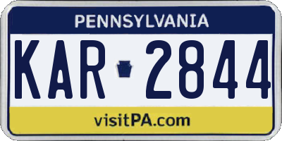 PA license plate KAR2844