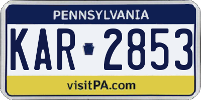 PA license plate KAR2853