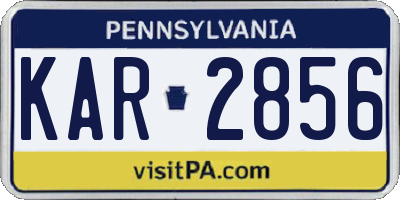 PA license plate KAR2856