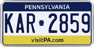 PA license plate KAR2859