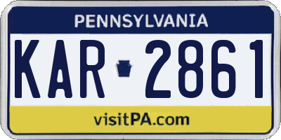 PA license plate KAR2861