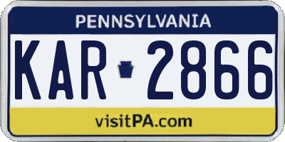 PA license plate KAR2866