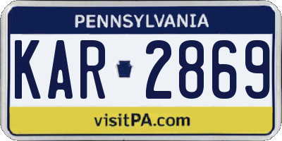PA license plate KAR2869