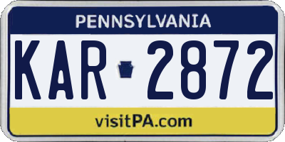 PA license plate KAR2872