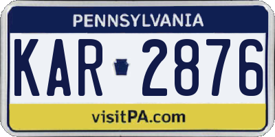 PA license plate KAR2876