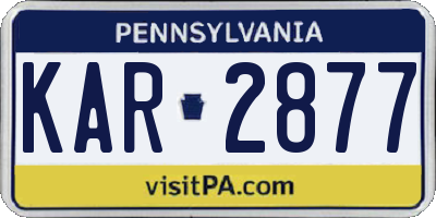 PA license plate KAR2877