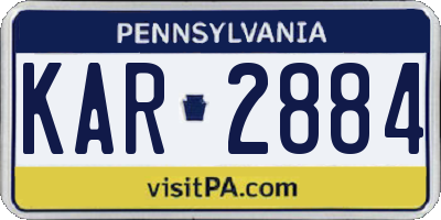 PA license plate KAR2884