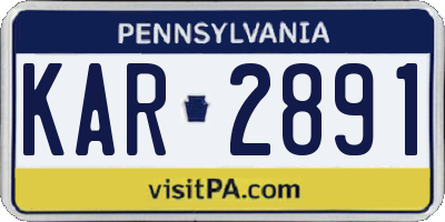 PA license plate KAR2891