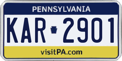PA license plate KAR2901