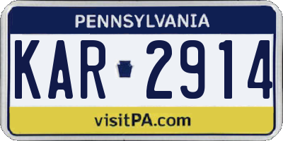 PA license plate KAR2914
