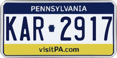 PA license plate KAR2917
