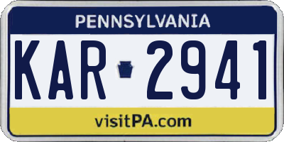 PA license plate KAR2941