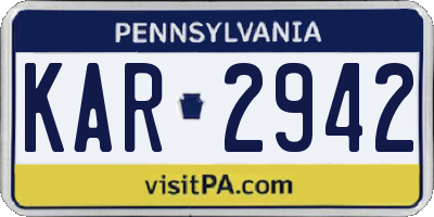 PA license plate KAR2942