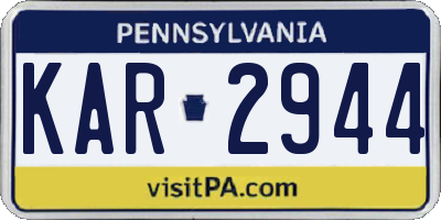 PA license plate KAR2944
