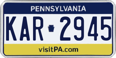 PA license plate KAR2945