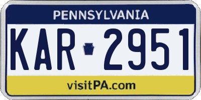 PA license plate KAR2951