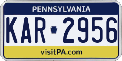 PA license plate KAR2956