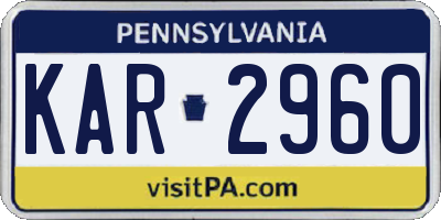 PA license plate KAR2960