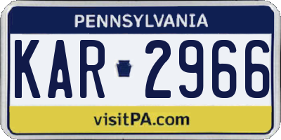 PA license plate KAR2966