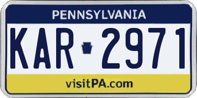 PA license plate KAR2971