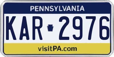 PA license plate KAR2976