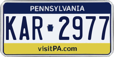 PA license plate KAR2977