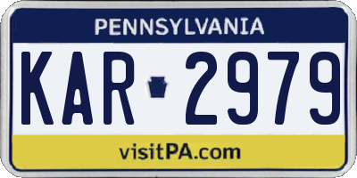 PA license plate KAR2979