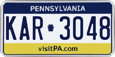 PA license plate KAR3048