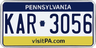 PA license plate KAR3056