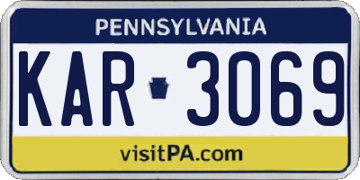 PA license plate KAR3069