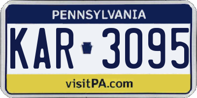 PA license plate KAR3095
