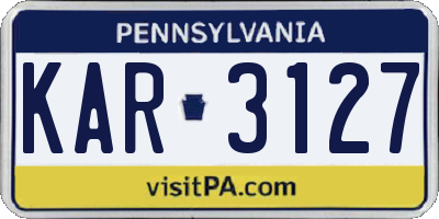 PA license plate KAR3127