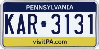 PA license plate KAR3131