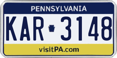 PA license plate KAR3148