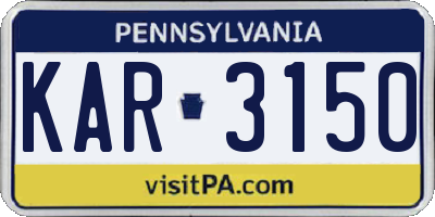 PA license plate KAR3150