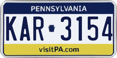 PA license plate KAR3154