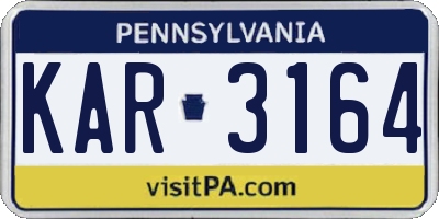 PA license plate KAR3164