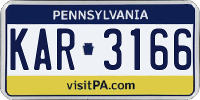 PA license plate KAR3166