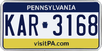 PA license plate KAR3168