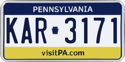 PA license plate KAR3171
