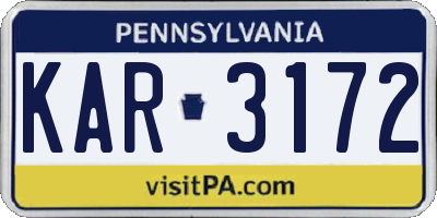 PA license plate KAR3172