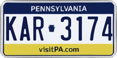 PA license plate KAR3174