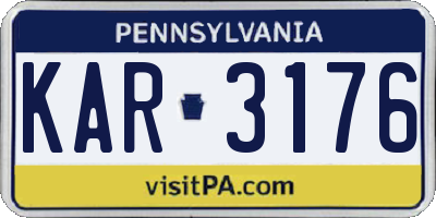 PA license plate KAR3176