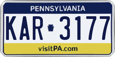 PA license plate KAR3177