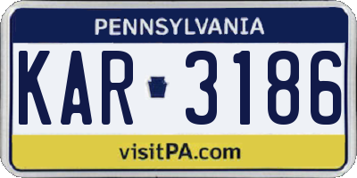 PA license plate KAR3186