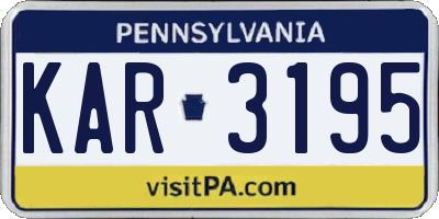 PA license plate KAR3195